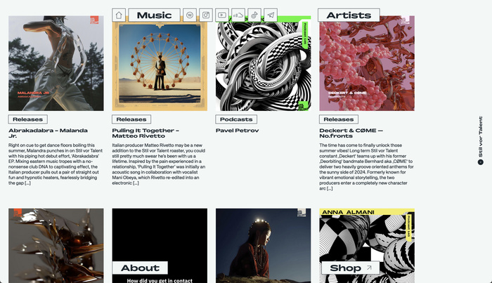 Website detail from the News page