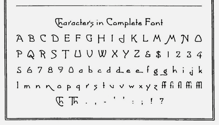 Glyph set for Greeting Monotone from ATF&rsquo;s 1934 specimen