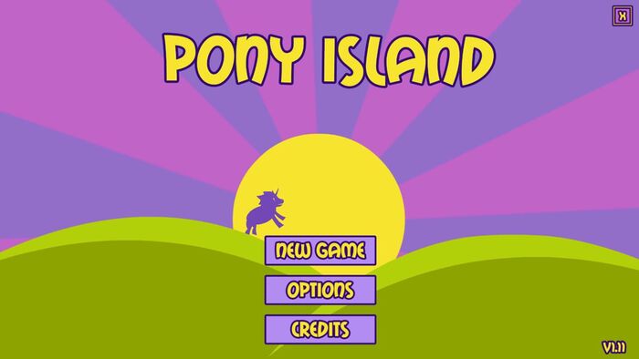 Main menu, showing 