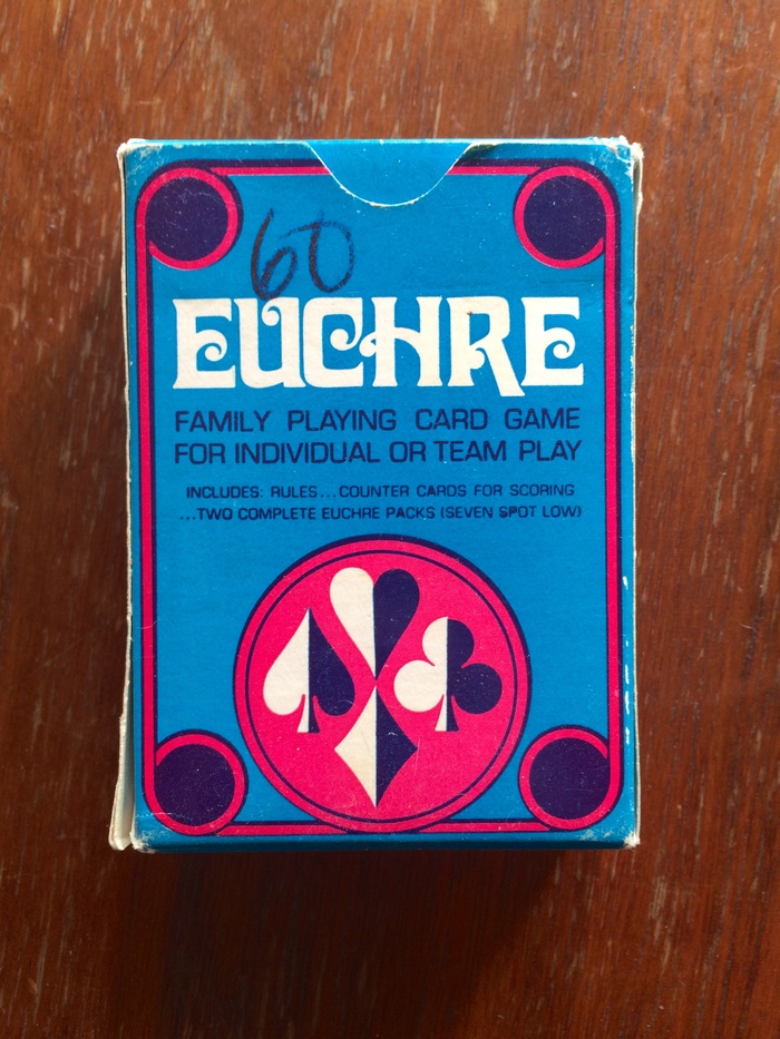EUCHRE card game packaging Fonts In Use