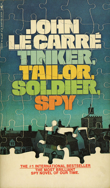 <cite>Tinker, Tailor, Soldier, Spy</cite> by John Le Carré (Bantam Books, 1975)
