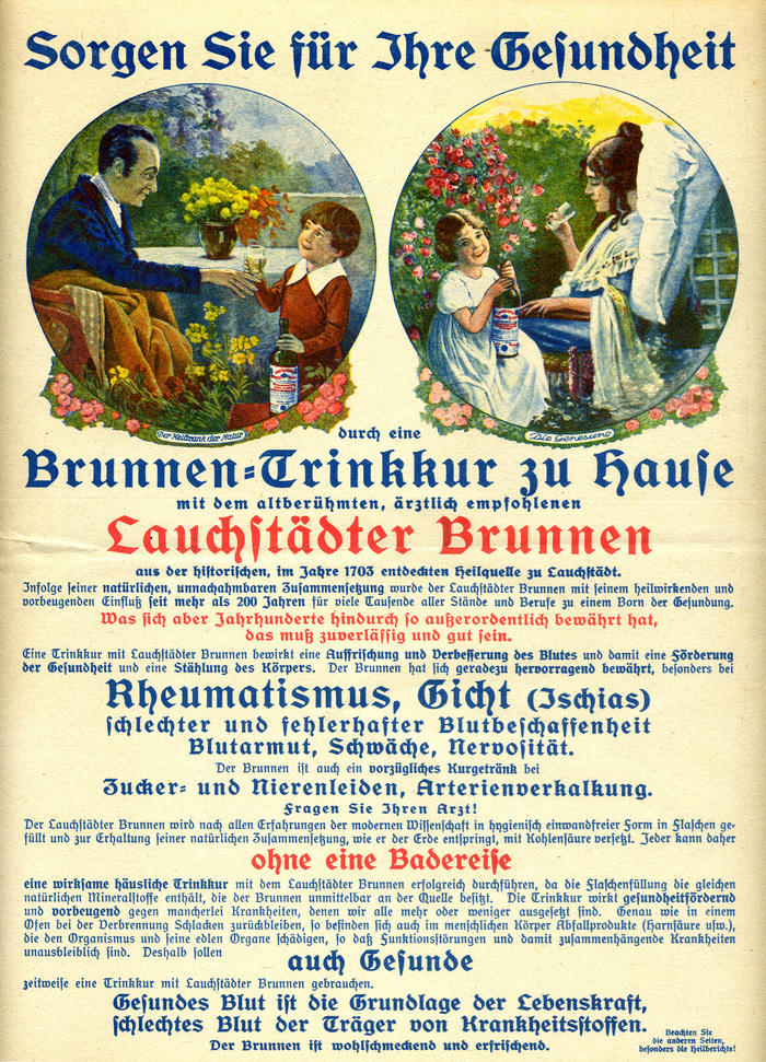 Ad for healing waters from Lauchstädter Brunnen