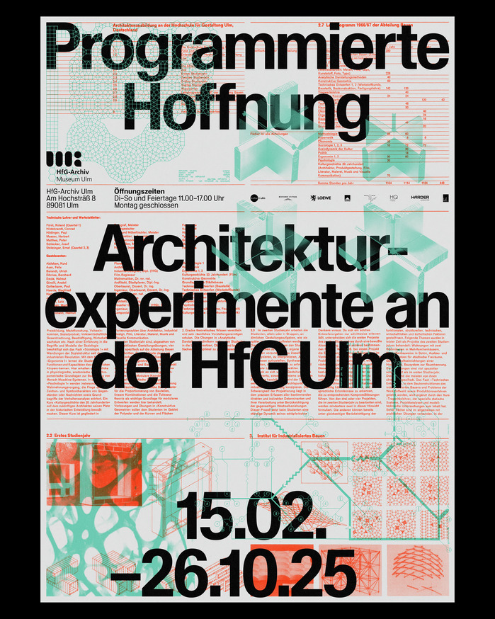 Programmierte Hoffnung. Architekturexperimente an der HfG Ulm folder and invitation 3