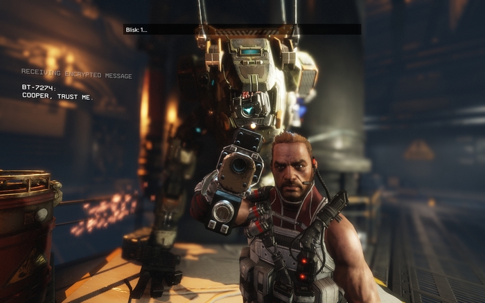 A cutscene in the final leg of the game. NB Architekt is used on the left.