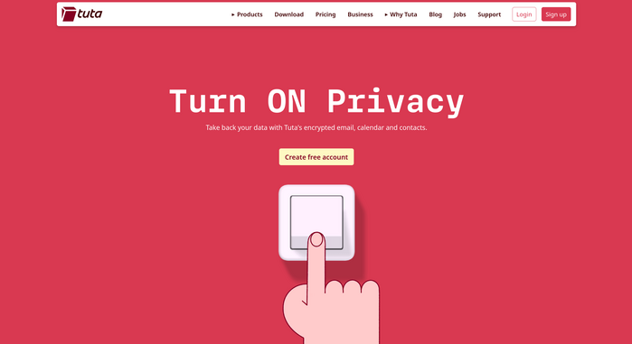 Tuta “Turn ON Privacy” 1