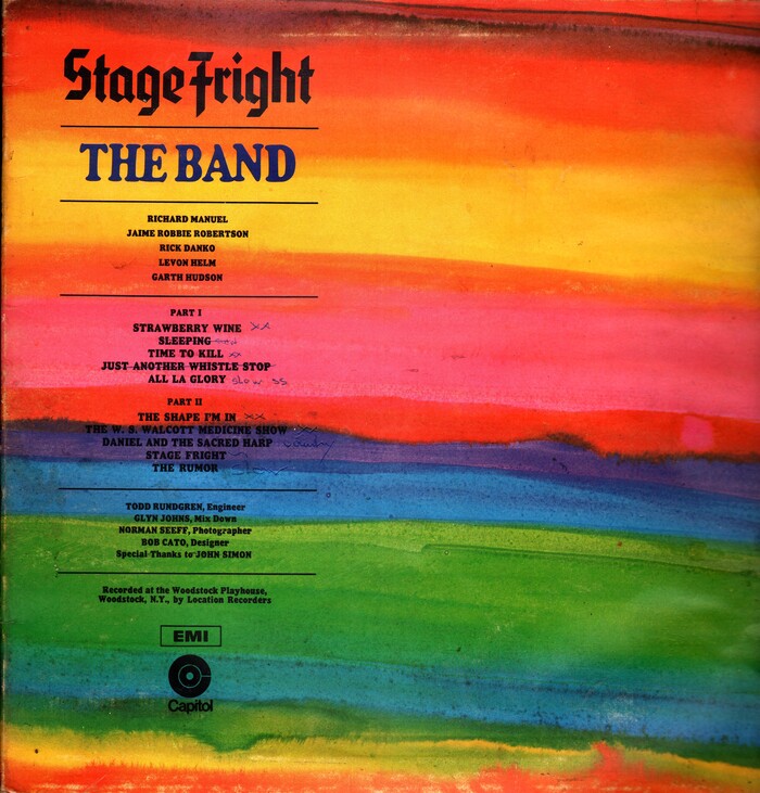 The Band – Stage Fright album art 1