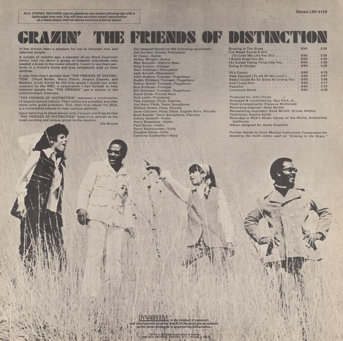 The Friends of Distinction – Grazin’ album art 2