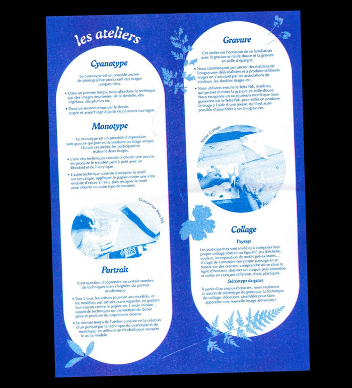Ateliers arts graphiques &amp; femmage leaflet 4