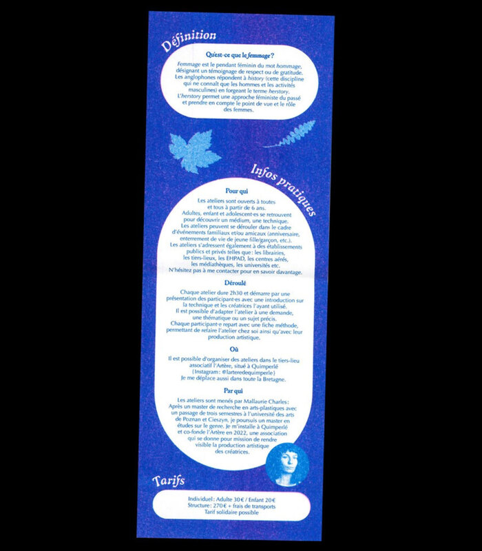 Ateliers arts graphiques &amp; femmage leaflet 5