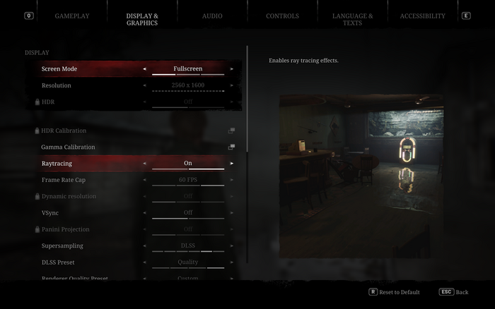 Settings menu. Barlow is used on bottom right button prompts.