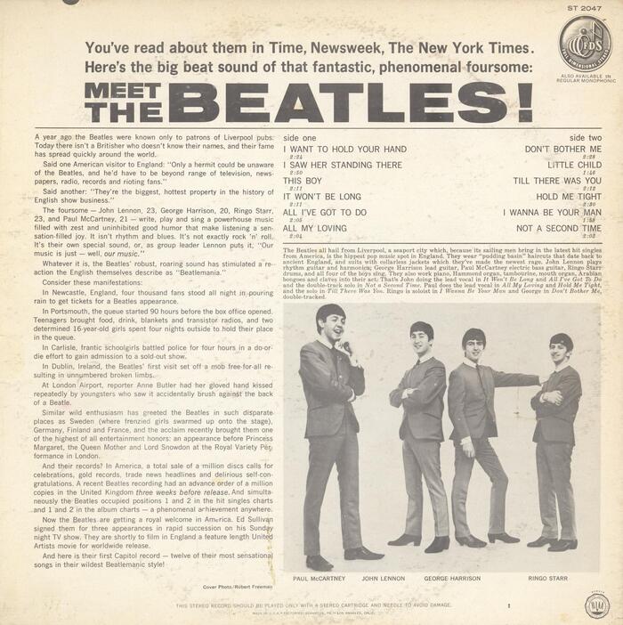 The back cover additionally features various styles from  and a band description in .