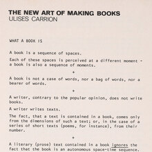<cite>“</cite>The New Art of Making Books” by Ulisses Carrión in <cite>Kontexts</cite> magazine