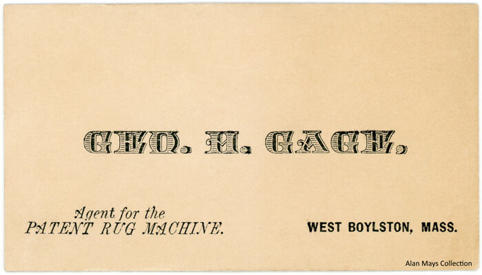 George H. Gage business card