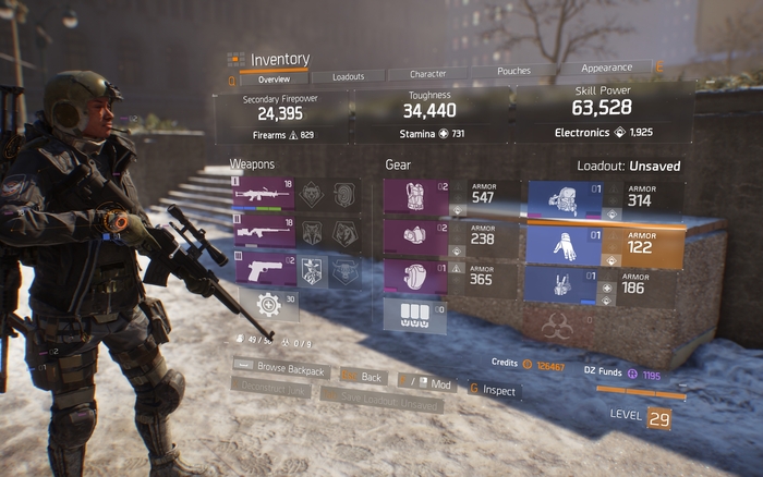 Inventory menu