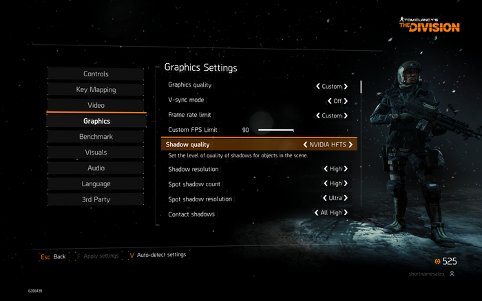 Settings menu