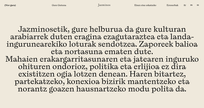 The website comes in three languages. In addition to Spanish, there’s also a version in Basque …