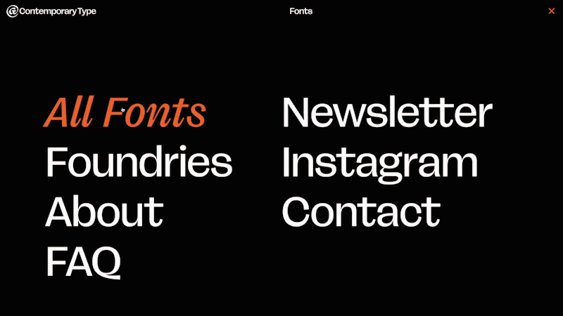 Contemporary Type website 2