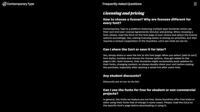 Contemporary Type website 11