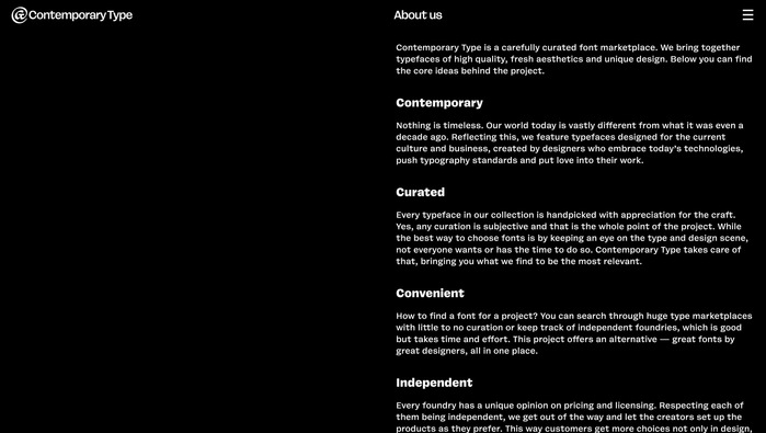 Contemporary Type website 9