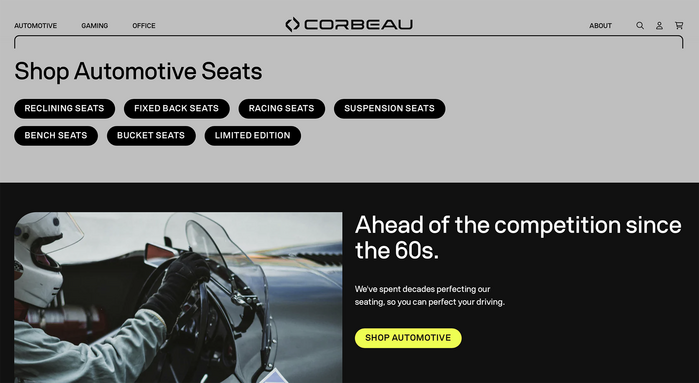 Corbeau USA website 5