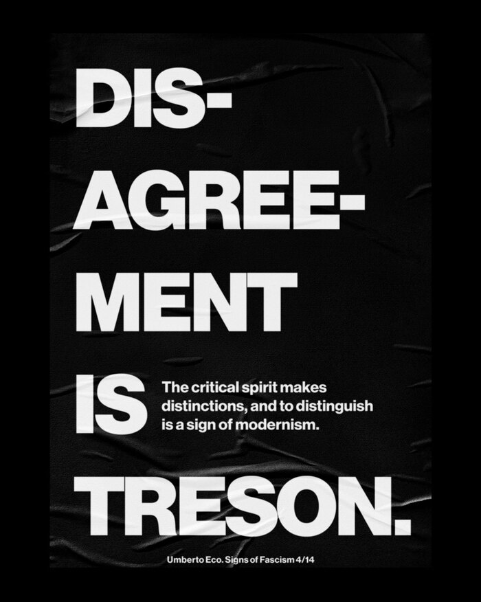 4/14 – Disagreement is treason