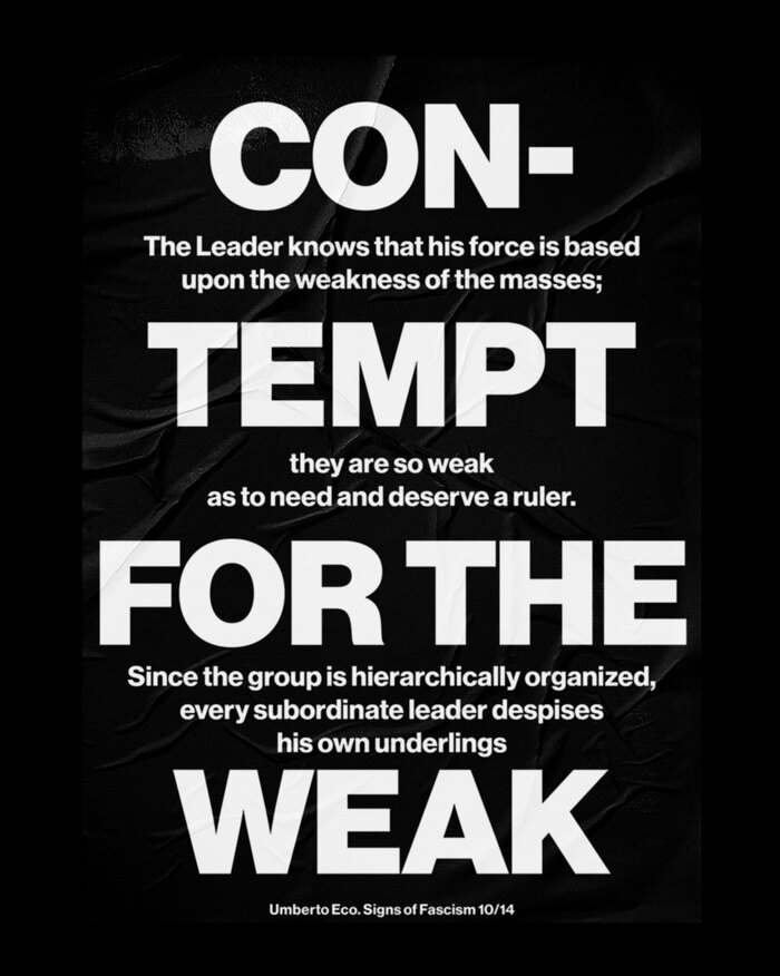 10/14 – Contempt for the weak