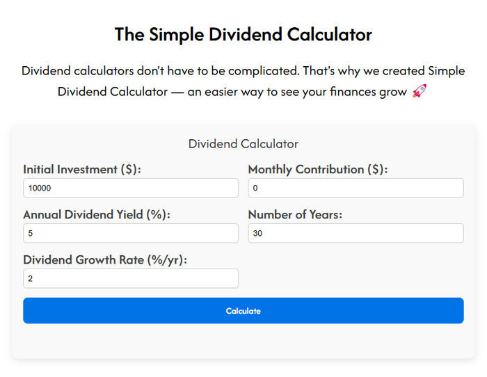 The Simple Dividend Calculator
