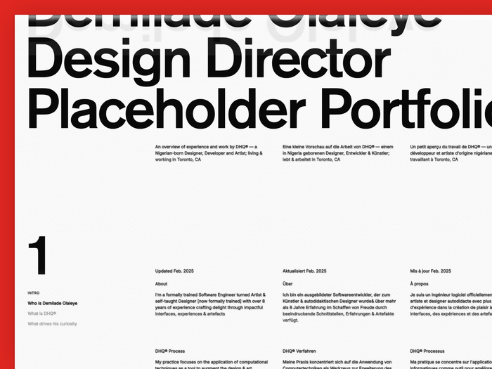 DHQ® Placeholder Portfolio website 2