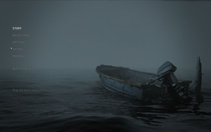 The Last of Us: Part 2 Remastered (2025), menu screen