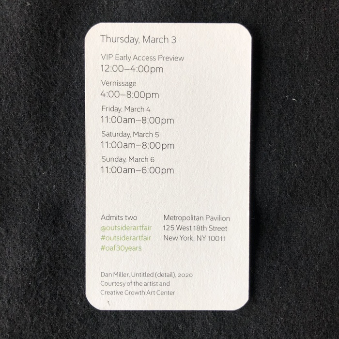 Outsider Art Fair 2022 ticket 2