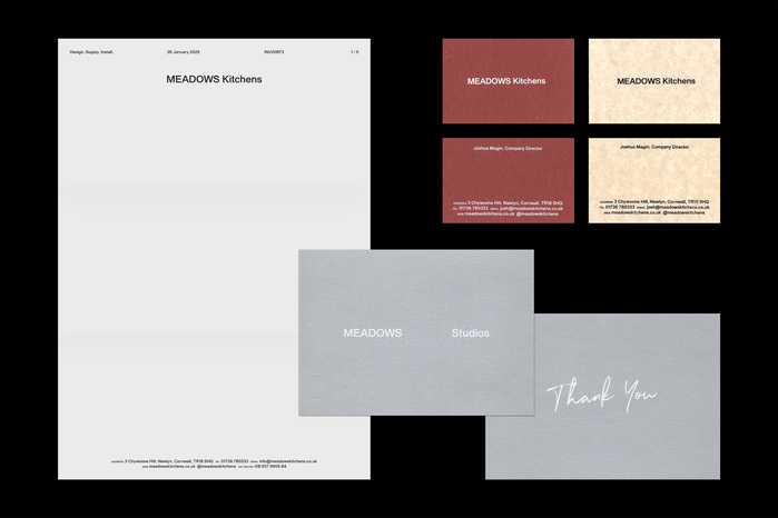 Printed material for MEADOWS Kitchens and MEADOWS Studios
