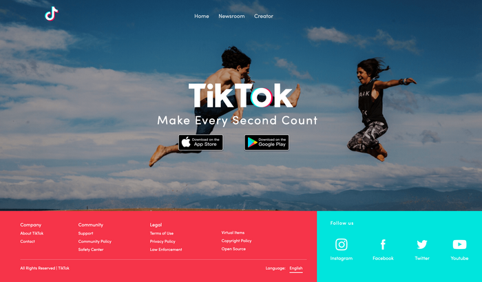 Homepage with logo in 2018. The text typeface is .