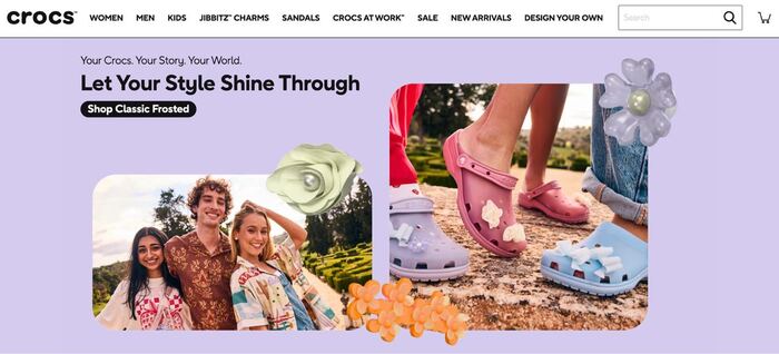Crocs website 2