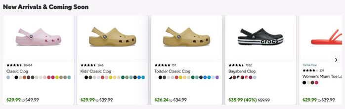 Crocs website 4