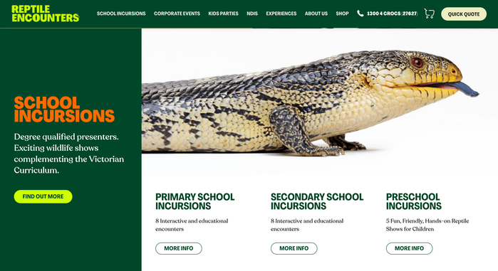 Reptile Encounters website 3