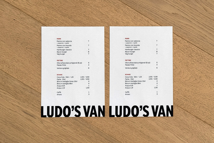 Ludo’s Van menu