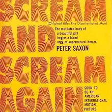 <cite>Scream and Scream Again</cite> by Peter Saxon, 1970 movie tie-in edition