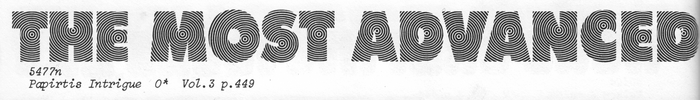 Papirtis Intrigue as shown in Photo-Lettering’s One Line Manual of Styles, 1971