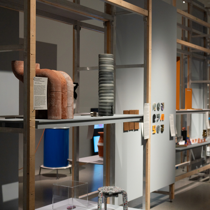 Exhibition view, including object text