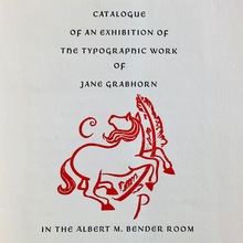 <cite><span>Catalogue of an Exhibition of the Typographic Work of Jane Grabhorn</span> </cite>