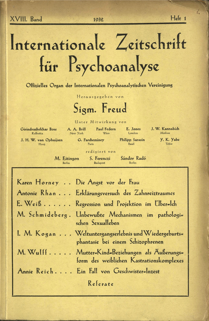 Vol. XVIII, no. 1, 1932, cover