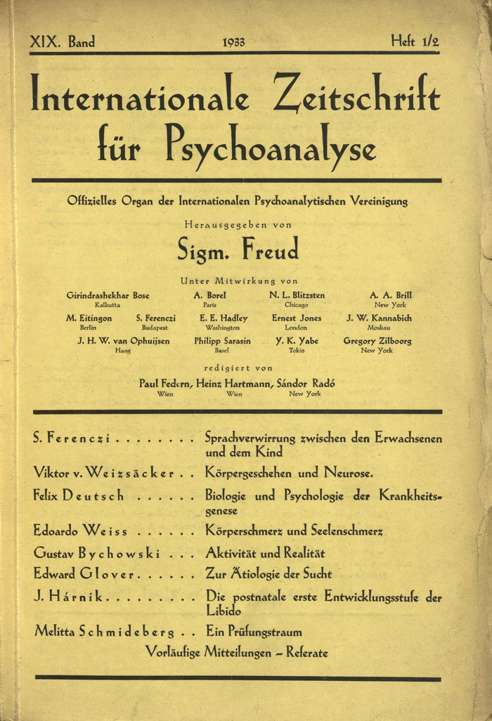 Vol. XIX, nos. 1/2,&nbsp;1933