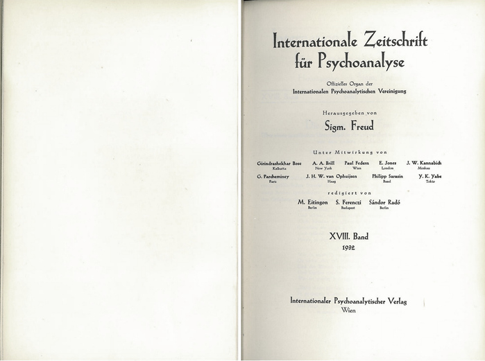 Vol. XVIII, no. 1, 1932, title page. Unlike on the cover, the Ps pair isn’t kerned here. On the other hand, we get to see the ch ligature.