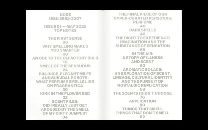 Nose magazine, issue 01, &ldquo;Top Notes&rdquo; 3