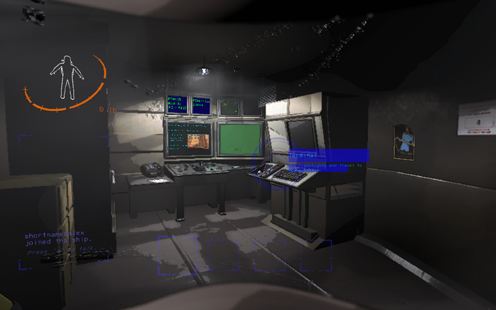 Inside the Company’s ship, which is your only mode of transportation, storage and the closest thing you can call home.