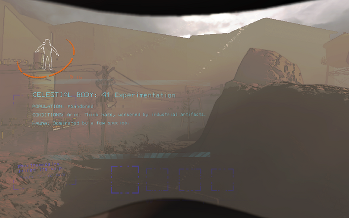 When landing on a moon, the HUD reveals basic information of that moon.