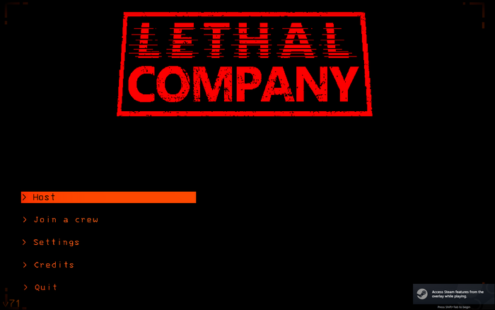 Main menu