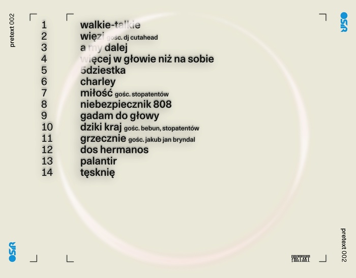 Back of the album cover featuring the tracklist