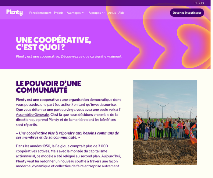 French version of the Plenty website