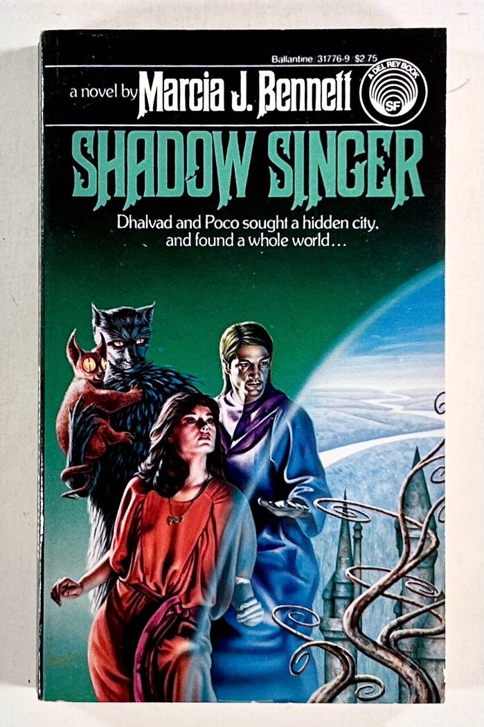 Shadow Singer, front cover. The cover art is by Barclay Shaw.